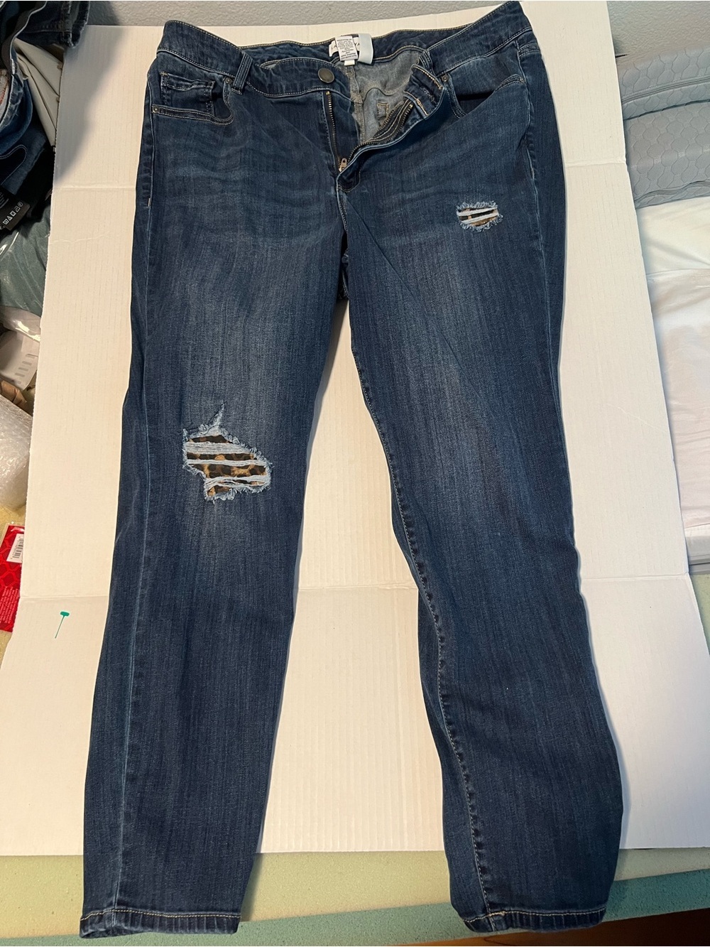 Lane Bryant Women’s Dark Blue Distressed Skinny Jeans